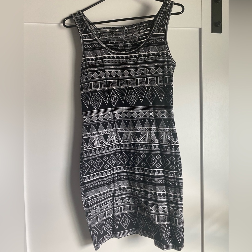 Black and white mini dress